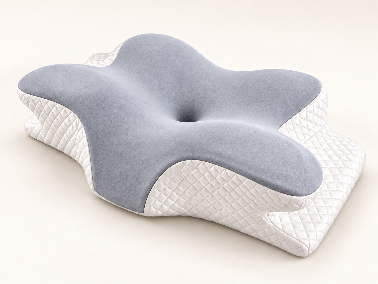 MoonPlush Butterfly Pillow in Grey, studio view